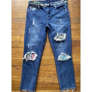 GAP Denim Distressed ‘Best Girlfriend’ w/Floral Accent Jeans sz 27